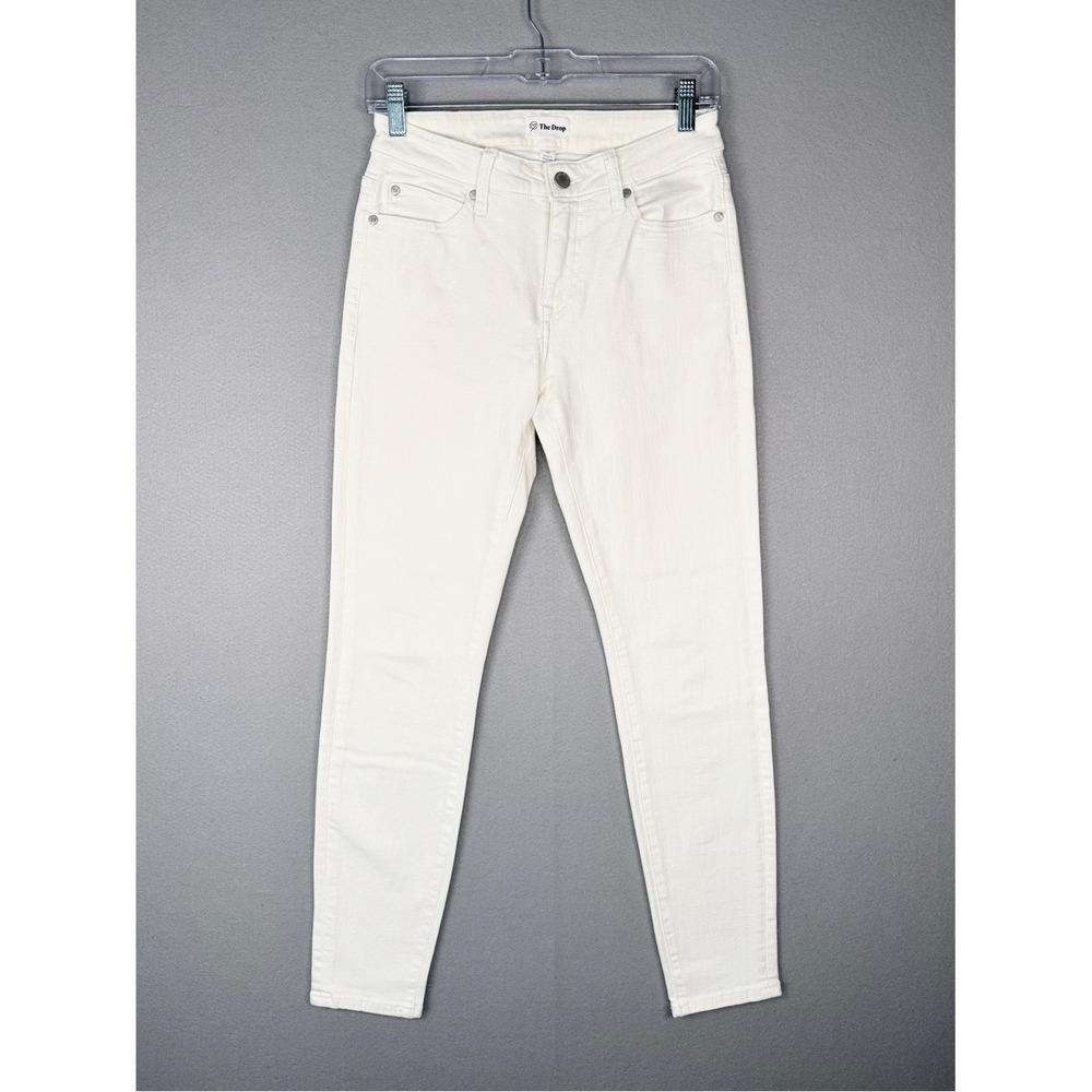 The Drop White Skinny Jeans 27 Mid Rise Hyper‎ Stretch Denim Casual